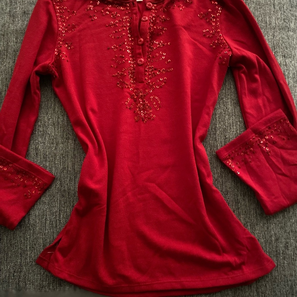Vintage Georgiou Red Sequin Women's Top